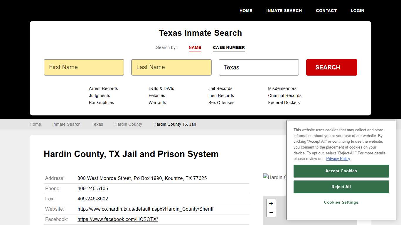 Hardin County TX Jail Inmate Records Search, Texas - StateCourts